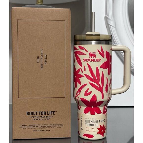 Stanley Quencher H2.0 FlowState Tumbler 40oz, RESORT FLORAL - Picture 1 of 5